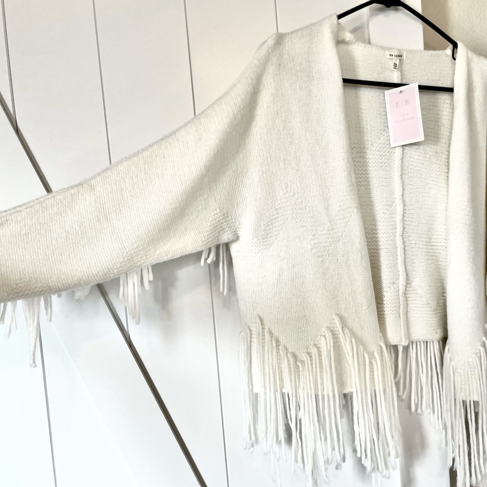 En Creme Fringe Cardigan
